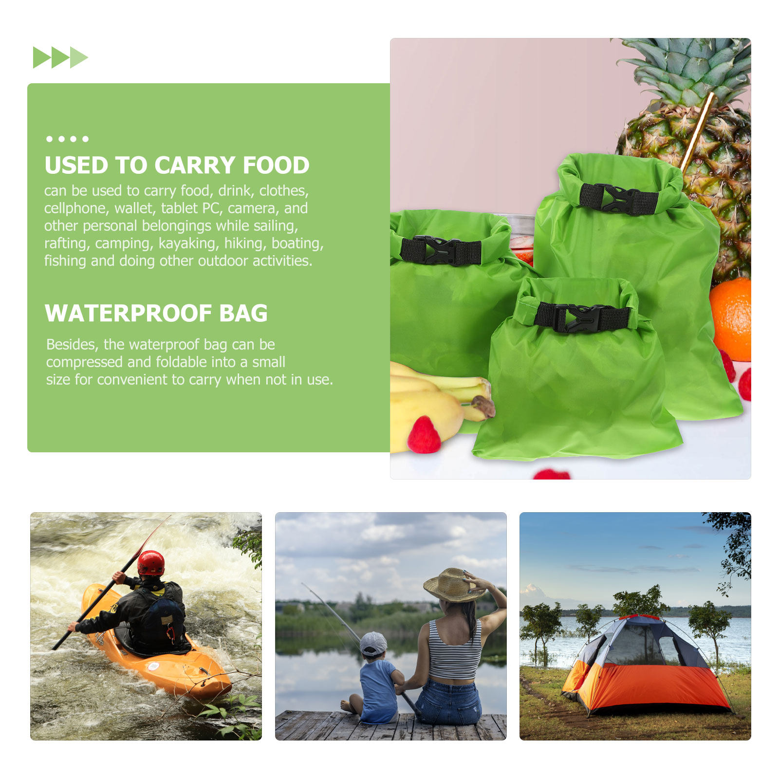 3Pcs Waterproof Dry Bags 15L 2 - огляд і ціна Fishing Kayak Storage Bag