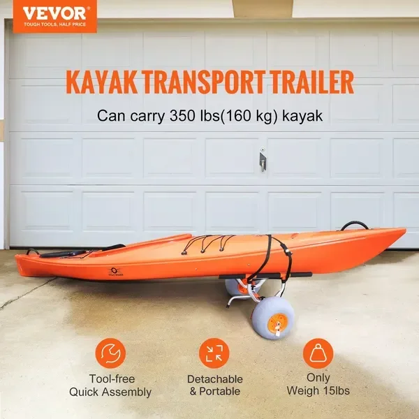 Heavy Duty Kayak Cart, Foldabl - огляд і ціна Fishing Kayak Cart
